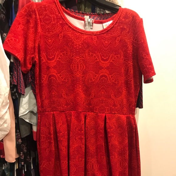 Lularoe Amelia XL Red Dress - Picture 1 of 4